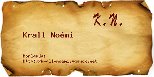 Krall Noémi névjegykártya